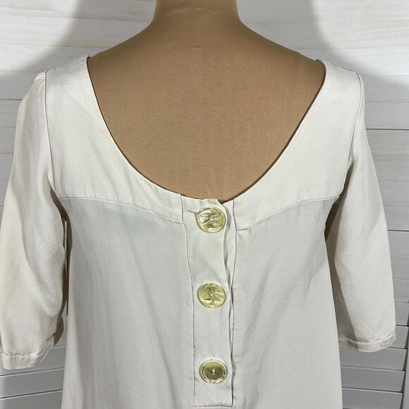 Fluet Silk Mini Dress Size Small Cream Off White - Picture 6 of 12